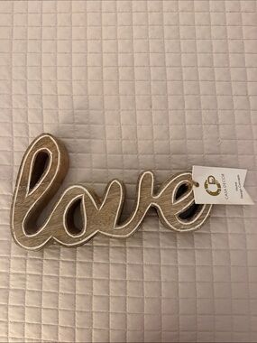 Casa Decor Handcrafted Wood “Love” Sign – Rustic Boho Farmhouse Decor